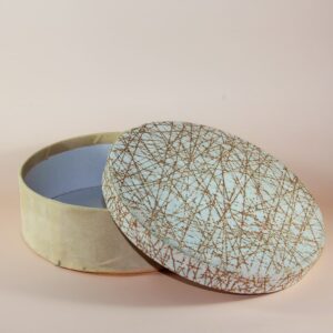 Özel Kumaş Desenli Yuvarlak Kutu